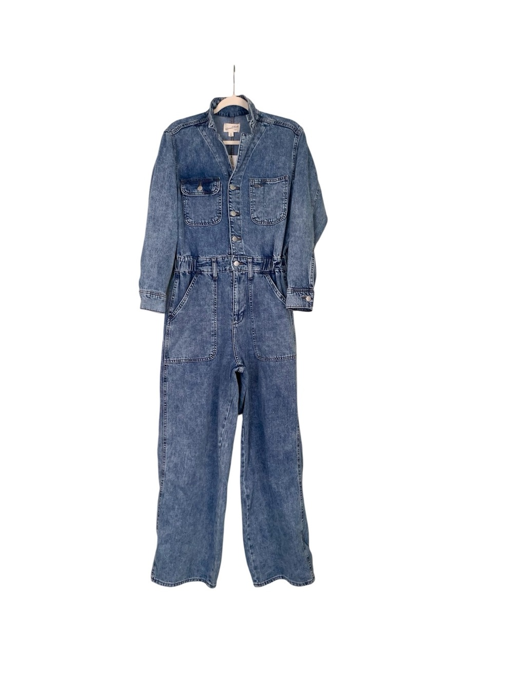 NEW Universal Thread Medium Wash Denim Distressed Jumpsuit 6R